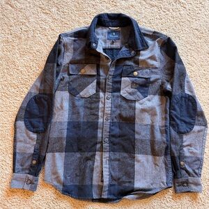 Blue and Gray Plaid Men's Shirt